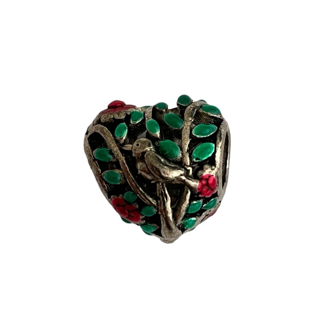 Bird & Flower Charm for Bracelet